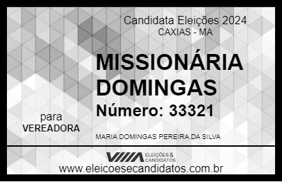 Candidato MISSIONÁRIA DOMINGAS 2024 - CAXIAS - Eleições