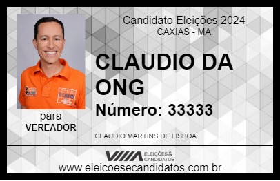 Candidato CLAUDIO DA ONG 2024 - CAXIAS - Eleições