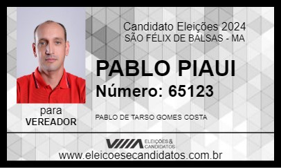 Candidato PABLO PIAUI 2024 - SÃO FÉLIX DE BALSAS - Eleições