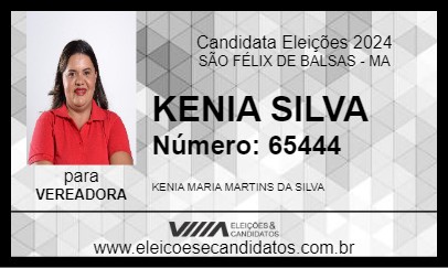 Candidato KENIA SILVA 2024 - SÃO FÉLIX DE BALSAS - Eleições