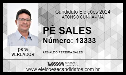 Candidato PÊ SALES 2024 - AFONSO CUNHA - Eleições