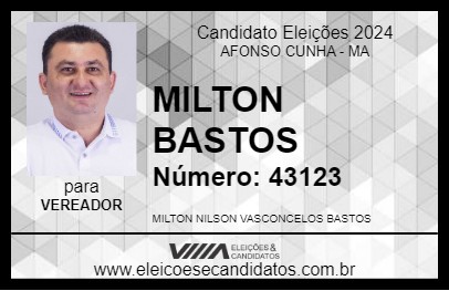 Candidato MILTON BASTOS 2024 - AFONSO CUNHA - Eleições