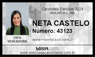 Candidato NETA CASTELO 2024 - ANAJATUBA - Eleições