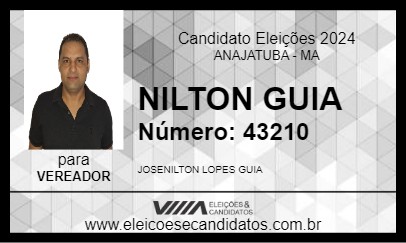 Candidato NILTON GUIA 2024 - ANAJATUBA - Eleições