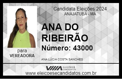 Candidato ANA DO RIBEIRÃO 2024 - ANAJATUBA - Eleições