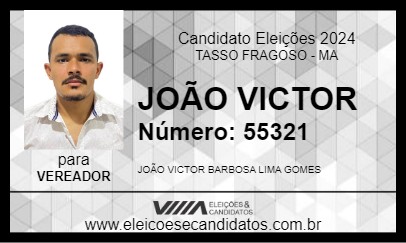 Candidato JOÃO VICTOR 2024 - TASSO FRAGOSO - Eleições