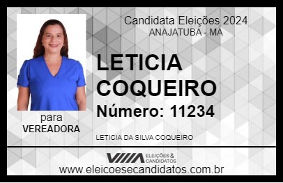 Candidato LETICIA COQUEIRO 2024 - ANAJATUBA - Eleições