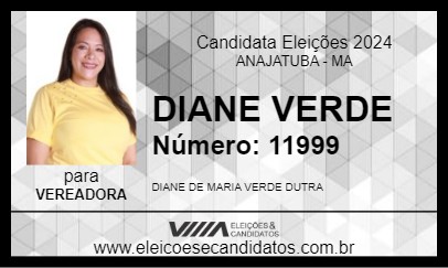 Candidato DIANE VERDE 2024 - ANAJATUBA - Eleições