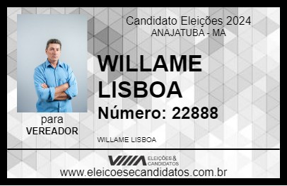 Candidato WILLAME LISBOA 2024 - ANAJATUBA - Eleições