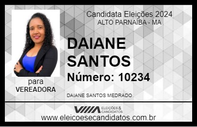 Candidato DAIANE SANTOS 2024 - ALTO PARNAÍBA - Eleições