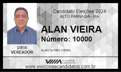 Candidato ALAN VIEIRA 2024 - ALTO PARNAÍBA - Eleições