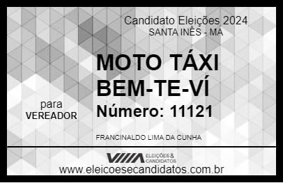 Candidato MOTO TÁXI BEM-TE-VÍ 2024 - SANTA INÊS - Eleições