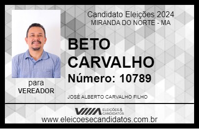 Candidato BETO CARVALHO 2024 - MIRANDA DO NORTE - Eleições