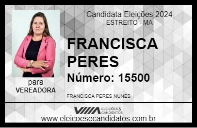 Candidato FRANCISCA PERES 2024 - ESTREITO - Eleições