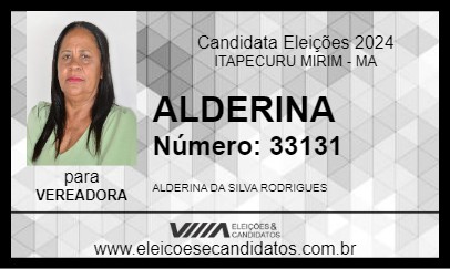 Candidato ALDERINA 2024 - ITAPECURU MIRIM - Eleições