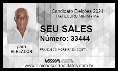 Candidato SEU SALES 2024 - ITAPECURU MIRIM - Eleições