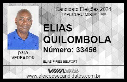 Candidato ELIAS QUILOMBOLA 2024 - ITAPECURU MIRIM - Eleições