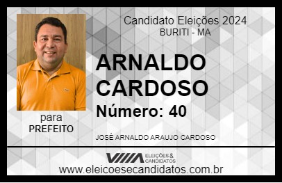 Candidato ARNALDO CARDOSO 2024 - BURITI - Eleições