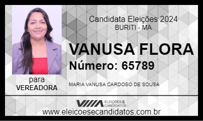 Candidato VANUSA FLORA 2024 - BURITI - Eleições