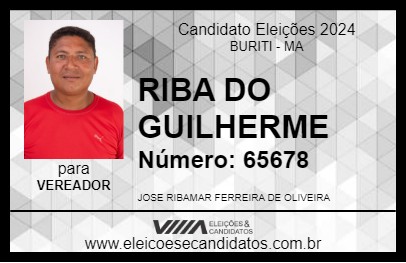 Candidato RIBA GUILHERME 2024 - BURITI - Eleições