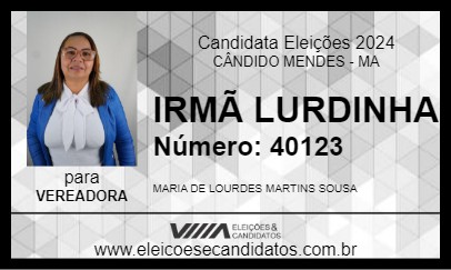 Candidato IRMÃ LURDINHA 2024 - CÂNDIDO MENDES - Eleições