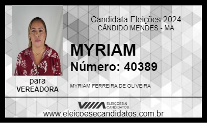 Candidato MYRIAM 2024 - CÂNDIDO MENDES - Eleições