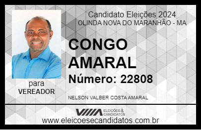 Candidato CONGO AMARAL 2024 - OLINDA NOVA DO MARANHÃO - Eleições