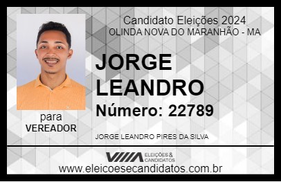 Candidato JORGE LEANDRO 2024 - OLINDA NOVA DO MARANHÃO - Eleições