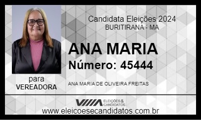 Candidato ANA MARIA 2024 - BURITIRANA - Eleições