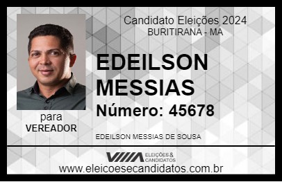 Candidato EDEILSON MESSIAS 2024 - BURITIRANA - Eleições