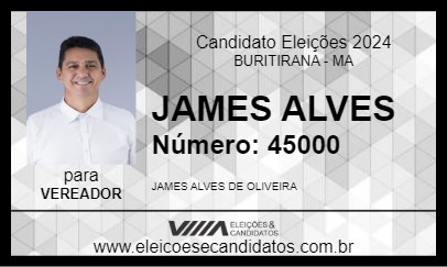 Candidato JAMES ALVES 2024 - BURITIRANA - Eleições