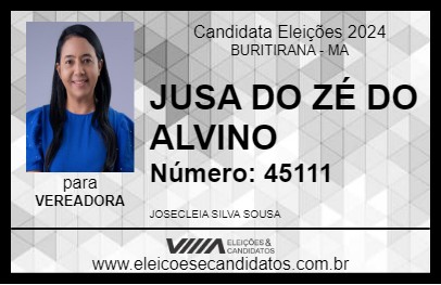 Candidato JUSA DO ZÉ DO ALVINO 2024 - BURITIRANA - Eleições