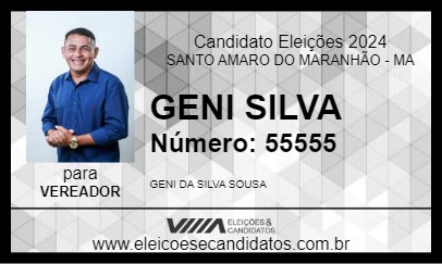 Candidato GENI SILVA 2024 - SANTO AMARO DO MARANHÃO - Eleições