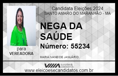 Candidato NEGA DA SAÚDE 2024 - SANTO AMARO DO MARANHÃO - Eleições