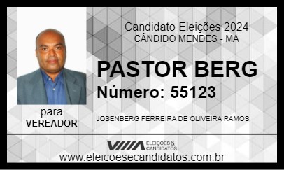 Candidato PASTOR BERG 2024 - CÂNDIDO MENDES - Eleições