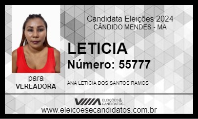 Candidato LETICIA 2024 - CÂNDIDO MENDES - Eleições