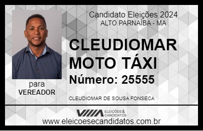 Candidato CLEUDIOMAR MOTO TÁXI 2024 - ALTO PARNAÍBA - Eleições