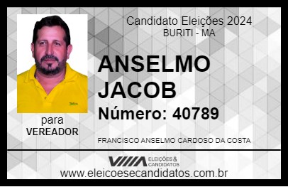 Candidato ANSELMO JACOB 2024 - BURITI - Eleições