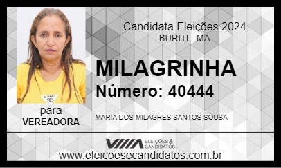 Candidato MILAGRINHA 2024 - BURITI - Eleições