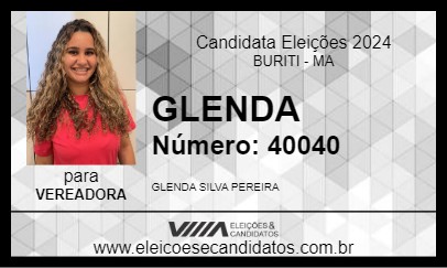 Candidato GLENDA 2024 - BURITI - Eleições