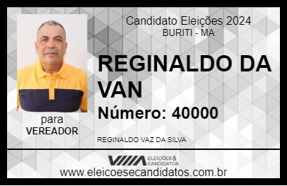 Candidato REGINALDO DA VAN 2024 - BURITI - Eleições