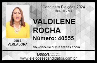 Candidato PROFESSORA VALDILENE ROCHA 2024 - BURITI - Eleições