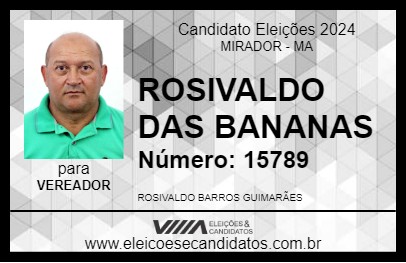 Candidato ROSIVALDO DAS BANANAS 2024 - MIRADOR - Eleições