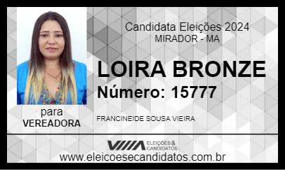 Candidato LOIRA BRONZE 2024 - MIRADOR - Eleições