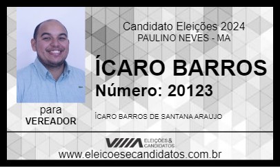 Candidato ÍCARO BARROS 2024 - PAULINO NEVES - Eleições