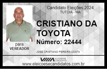 Candidato CRISTIANO DA TOYOTA 2024 - TUTÓIA - Eleições