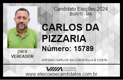 Candidato CARLOS DA PIZZARIA 2024 - BURITI - Eleições