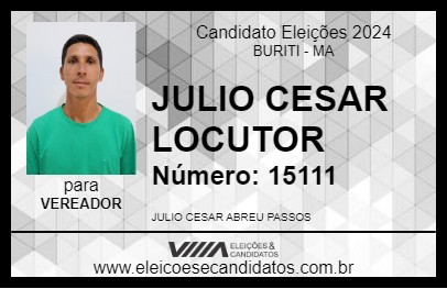 Candidato JULIO CESAR LOCUTOR 2024 - BURITI - Eleições