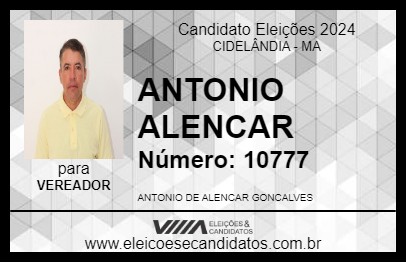 Candidato ANTONIO ALENCAR 2024 - CIDELÂNDIA - Eleições