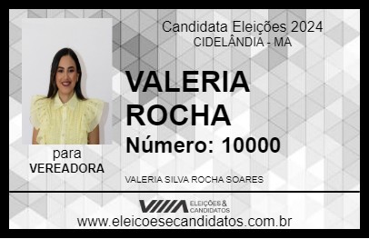 Candidato VALERIA ROCHA 2024 - CIDELÂNDIA - Eleições